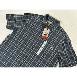 NWT 40 Grit Duluth Trading Men's Large Plaid Button Down Short Sleeve Shirt